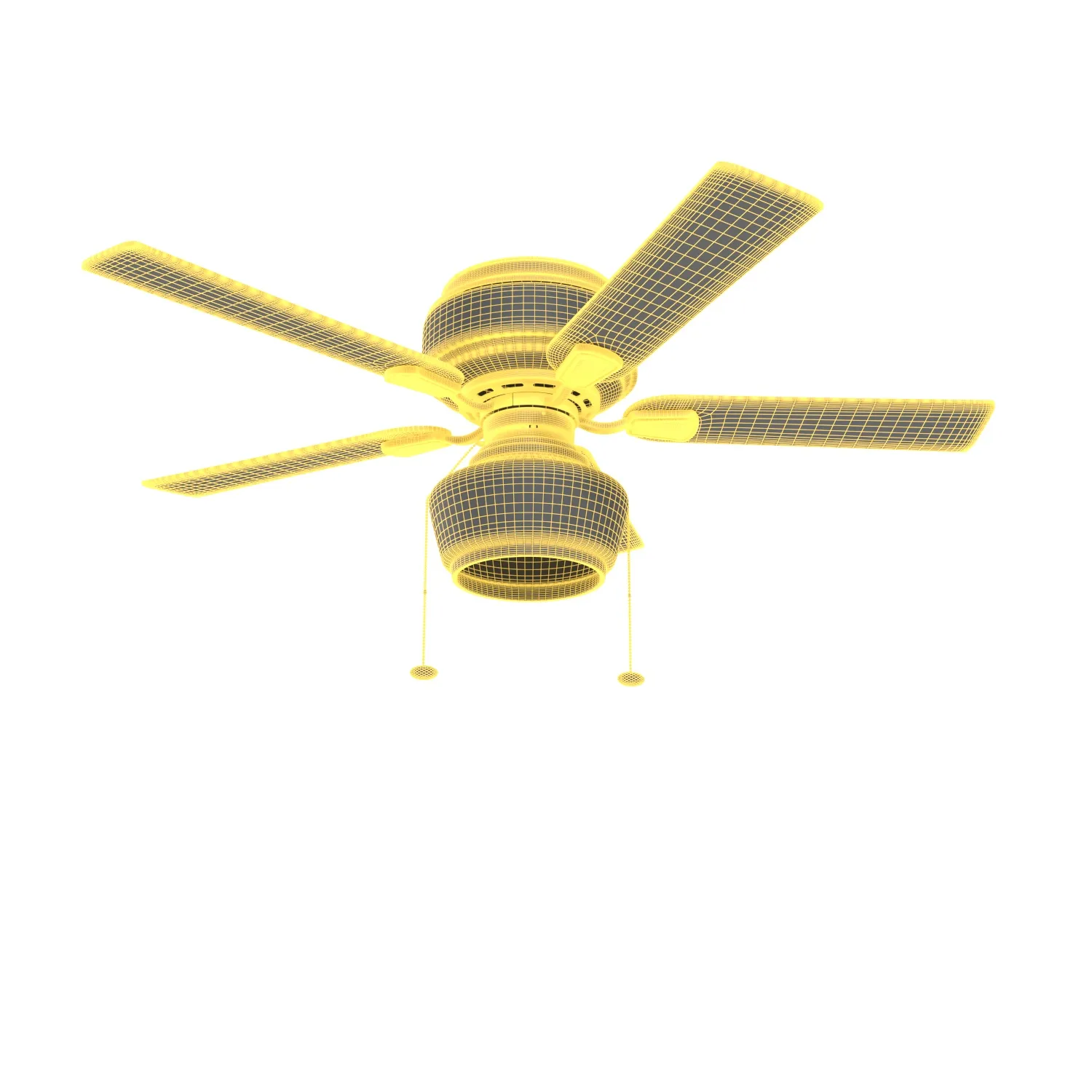 52 In Macenna Matte Black Pull Chain Ceiling Fan PBR 3D Model_07